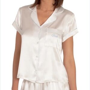 Victoria's Secret White Satin Pajama Top